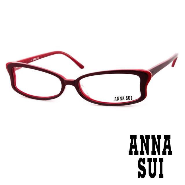【ANNA SUI 安娜蘇】魔幻時尚蝴蝶造型平光眼鏡(紅 AS10002)