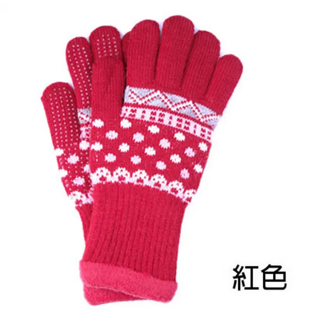 【OT SHOP】台灣製防風防水女點點針織手套 G1284W-E(騎車 雪地 防風雨 登山 保暖手套)