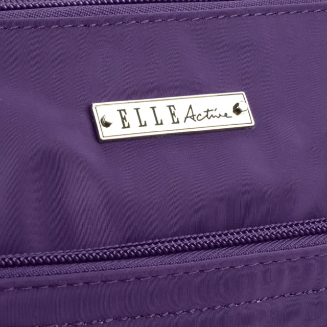 【ELLE active】知性優雅系列-多夾層側背包-小/斜背包-紫色