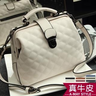 【艾美時尚】女包 肩揹包 真皮輕量手提肩背復古 醫生包(7色.現貨+預購)