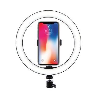 3D Air 三色溫可旋轉LED美顏環形補光燈26cm-附手機夾