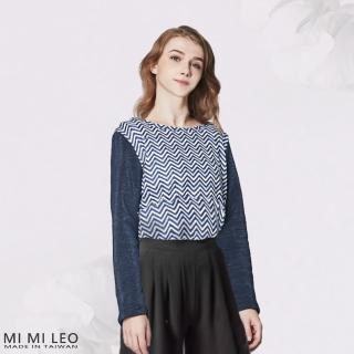 【MI MI LEO】台灣製顯瘦刷毛保暖機能服-丈青山峰紋(#台灣製#發熱衣#保暖衣#時尚)