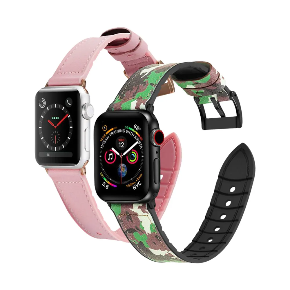 Apple watch 42mm/44mm 質感皮紋手錶腕帶替換錶帶(Apple watch錶帶)