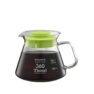 【Tiamo】耐熱玻璃壺360cc玻璃把手-綠色(HG2296G)