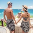【AS 梨卡】泳衣 泳裝 沙灘褲 情侶款 男款 泡湯溫泉材質可下水泳褲Q6010-1