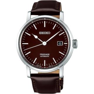 【SEIKO 精工】PRESAGE 琺瑯工藝機械錶-紅棕/40mm 母親節 禮物 送禮(6R35-00F0B SPB115J1)