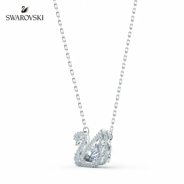 【SWAROVSKI 官方直營】Swan 項鏈 天鵝 白色 鍍白金色