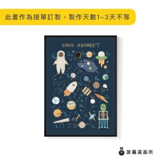 【菠蘿選畫所】太空字母表-50x70cm(工作空間/兒童房/拍照道具/角落空間/卡通童趣/餐桌)
