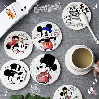 【收納王妃】迪士尼Disney 米奇米妮環遊世界 珪藻土杯墊2入組 矽藻土 矽藻土(10x10cm)