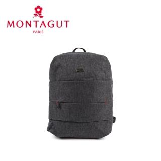 【MONTAGUT 夢特嬌】防潑水功能筆電後揹包(外接充電阜行李箱插帶)