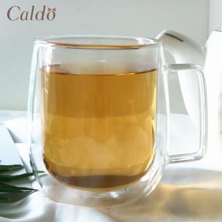 【Caldo 卡朵生活】慢活雙層隔熱有柄玻璃杯400ml