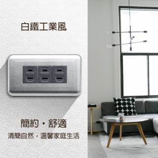 【朝日電工】工業風白鐵組合式三插座組(復古插座組)