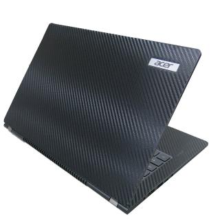 【Ezstick】ACER TravelMate TMP614-51TG 黑色立體紋機身貼(含上蓋貼、鍵盤週圍貼)