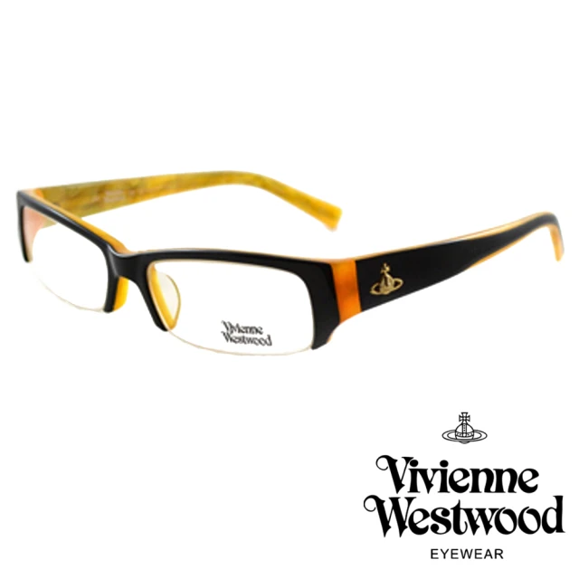 【Vivienne Westwood】英倫龐克風時尚復古造型光學眼鏡(黑/黃 VW134_03)