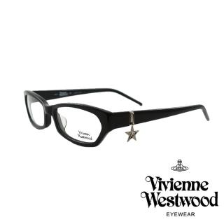 【Vivienne Westwood】經典狂潮星星LOGO吊飾光學眼鏡(黑 VW167 04)
