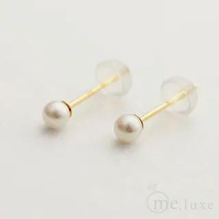 【me.luxe】K10黃K單純珍珠耳環-4mm(日本輕珠寶網路銷售NO.1)