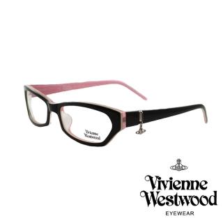 【Vivienne Westwood】狂潮土星環LOGO吊飾光學眼鏡(粉紅/黑 VW167 06)