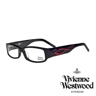 【Vivienne Westwood】英倫龐克風時尚流線造型鏡框光學眼鏡(黑/紅 VW209 02)