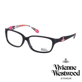 【Vivienne Westwood】經典土星個性款光學眼鏡(黑/紅格紋 VW262 03)
