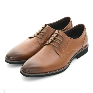 【bac】商務菁英 輕量真皮紳士鞋(紅棕色)