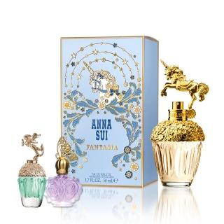 【ANNA SUI 安娜蘇】童話獨角獸淡香水50ml(贈童話美人魚小香5ml+隨機小香*1.專櫃公司貨)