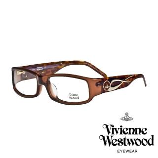 【Vivienne Westwood】英倫龐克風時尚流線造型鏡框光學眼鏡(琥珀 VW209 03)