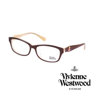 【Vivienne Westwood】浮雕七彩土星環款光學眼鏡(咖啡/透明黃 VW272 03)