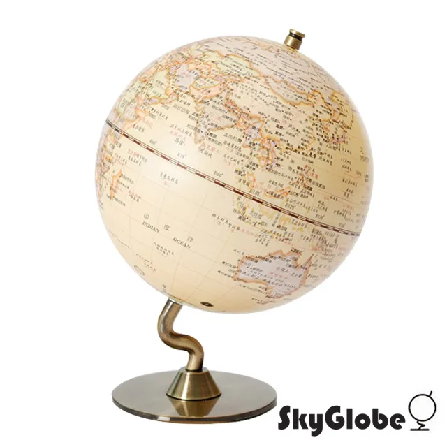 【SkyGlobe】SkyGlobe 5吋亮面衛星原貌金屬底座地球儀(附燈/中文版)