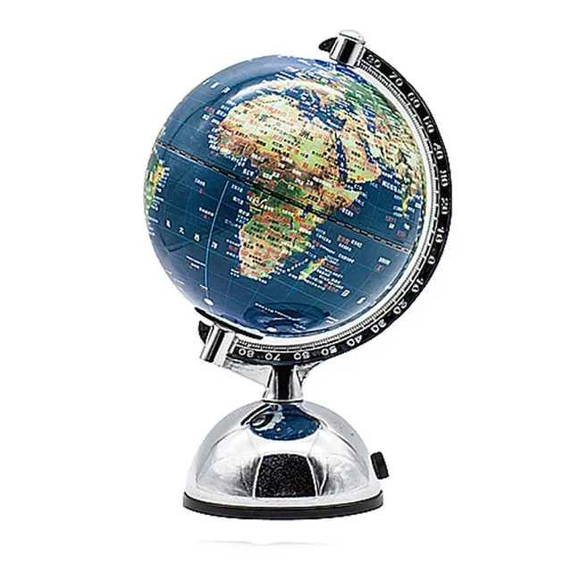 【SkyGlobe】SkyGlobe 5吋亮面衛星原貌金屬底座地球儀(附燈/中文版)
