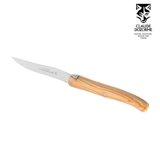 【Claude Dozorme】Laguiole基本細柄系列-橄欖木餐刀(2入木禮盒組)