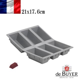 【de Buyer 畢耶】『全球專利矽金烤模系列』6格小長方蛋糕模