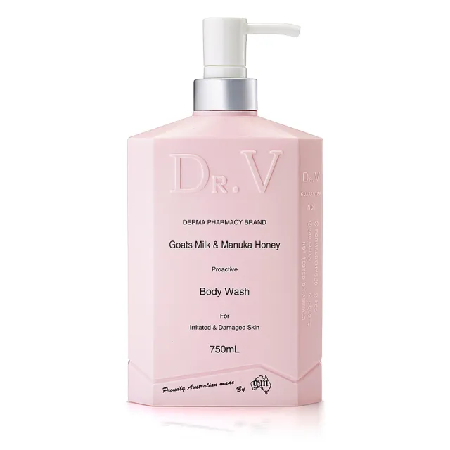 【澳洲Dr. V】專業級配方-山羊奶曼努考蜂蜜沐浴乳(4入組 750ml/瓶)