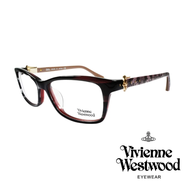 【Vivienne Westwood】時尚周蕾絲土星款光學眼鏡(紅琥珀/粉 VW316_02)
