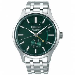 【SEIKO 精工】Presage 中央動力儲存顯示經典機械錶-銀x綠/42mm(SSA397J1/4R57-00N0G)