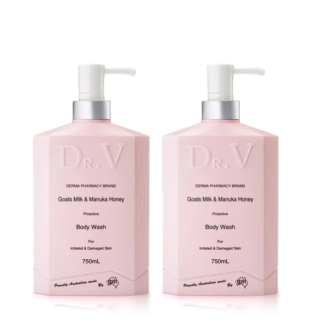 【澳洲Dr. V】專業級配方-山羊奶曼努考蜂蜜沐浴乳(2入組 750ml/瓶)（其他規格）