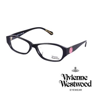 【Vivienne Westwood】龐克多邊形土星款光學鏡框(黑/粉 VW274 01)