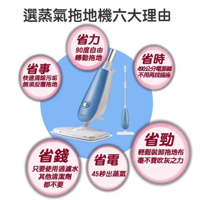 【威寶家電Prosteam普樂】高溫蒸汽拖地機 PSTM401(蒸氣拖地機)