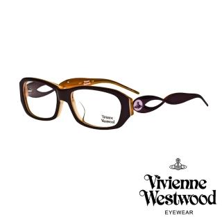 【Vivienne Westwood】摩登線條造型款光學鏡框(棕/紫 VW210 04)