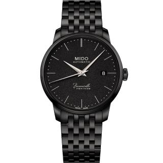 【MIDO 美度】BARONCELLI HERITAGE潮黑復刻機械腕錶 送禮自用(M0274073305000)