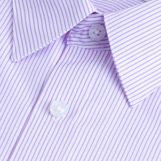 【CHINJUN】勁榮抗皺襯衫-長袖、白底紫線條紋、2014-1(任選3件999 現貨 商務 男)