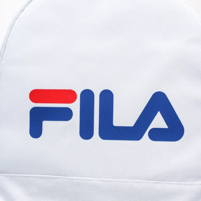 【FILA】FILA 白黑 大字LOGO 基本 筆電 大容量 休閒 後背包 男女(BPT9001WT)