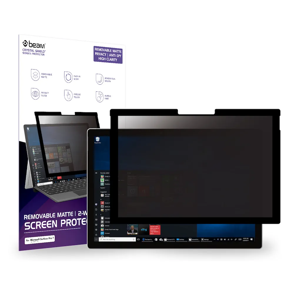 【BEAM】Microsoft Surface Pro 4/5/6/7 重覆黏貼式防窺螢幕保護貼(通用款)