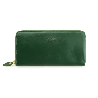 【OMC•植鞣革】12卡1照單拉鍊長夾95107-綠色
