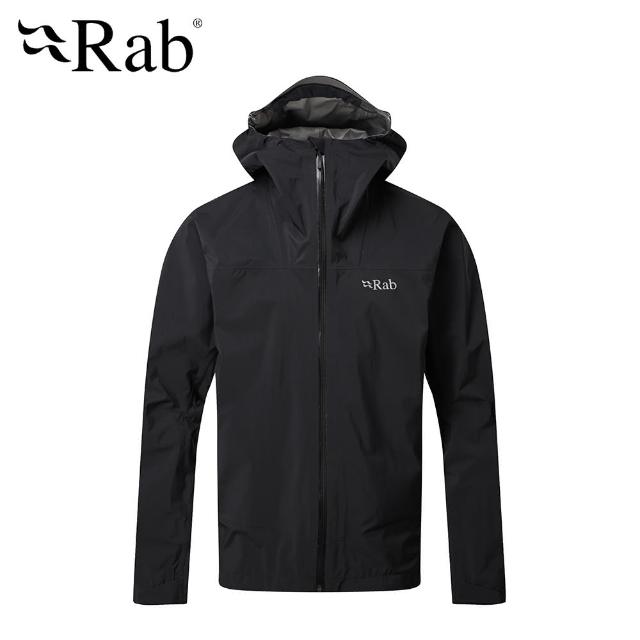 【RAB】Meridian Jacket 連帽防水外套 男款 黑色 #QWG44(高透氣連帽防水外套)