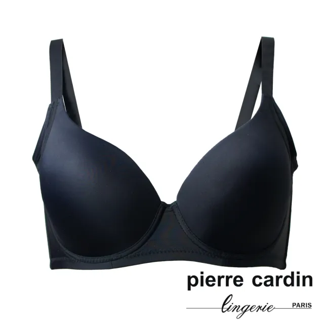 【pierre cardin 皮爾卡登女性內衣】任選_C/D罩 大罩杯完美包覆無痕內衣(單件-BLK黑)