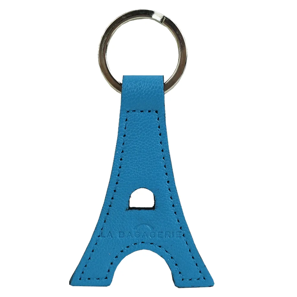 【LA BAGAGERIE】牛皮鐵塔造型鑰匙圈(土耳其藍)