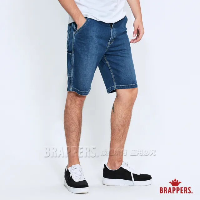 【BRAPPERS】男款 HM-中腰系列-彈性工作帶五分褲(深藍)