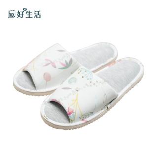 【hoi! 好好生活】印花純棉室內拖鞋 花 28cm