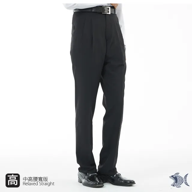 【NST JEANS】夏季薄款 免燙 素黑 超細纖維大尺碼 打摺西裝褲-中高腰寬版(001-7279)