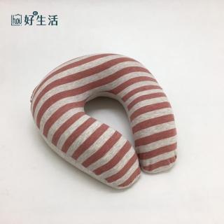 【hoi! 好好生活】療癒系針織記憶釋壓U型頸枕-針織紅26x26cm